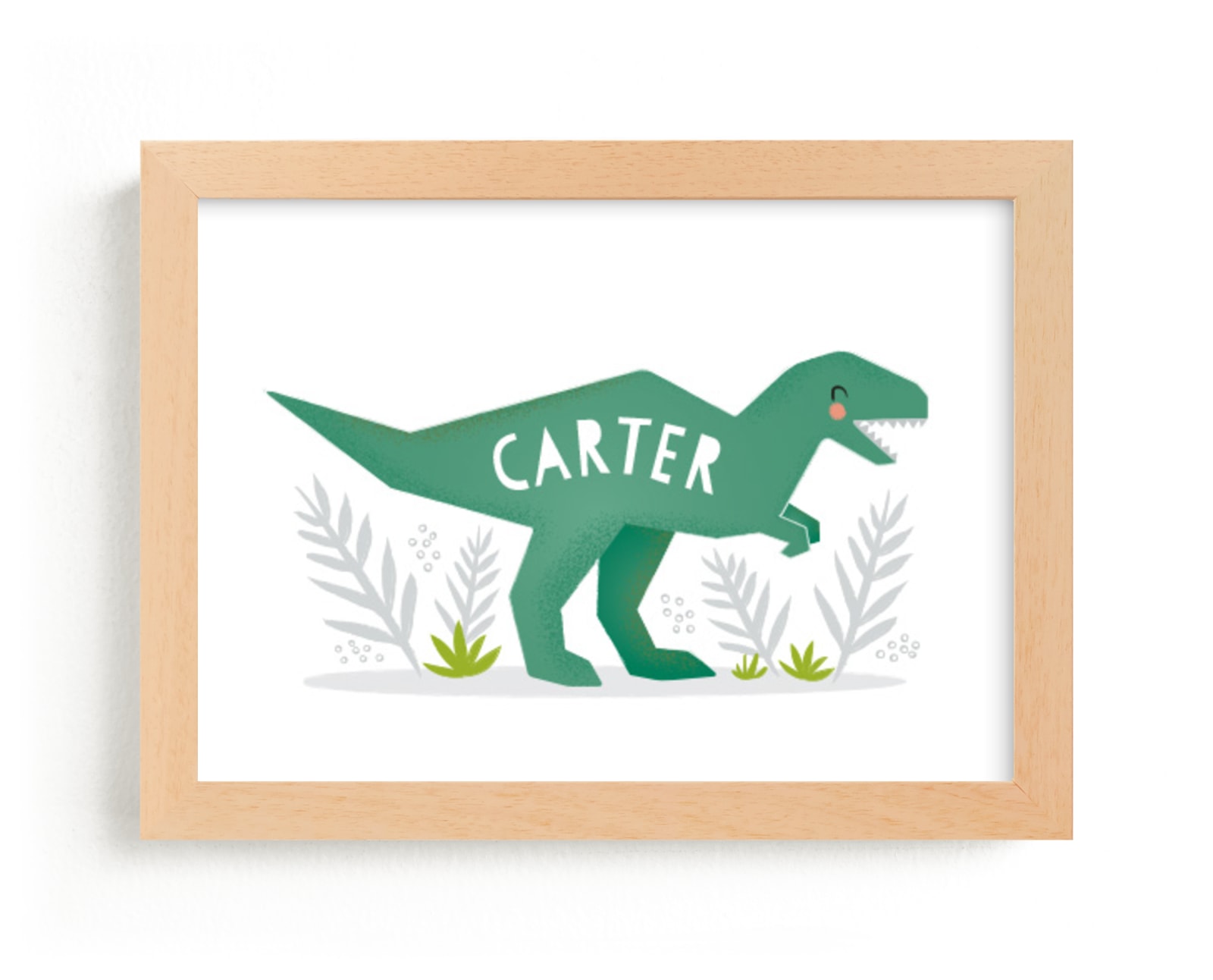 "Little T Rex" - Custom Open Edition Children's Art Print by Karidy Walker in beautiful frame options and a variety of sizes.