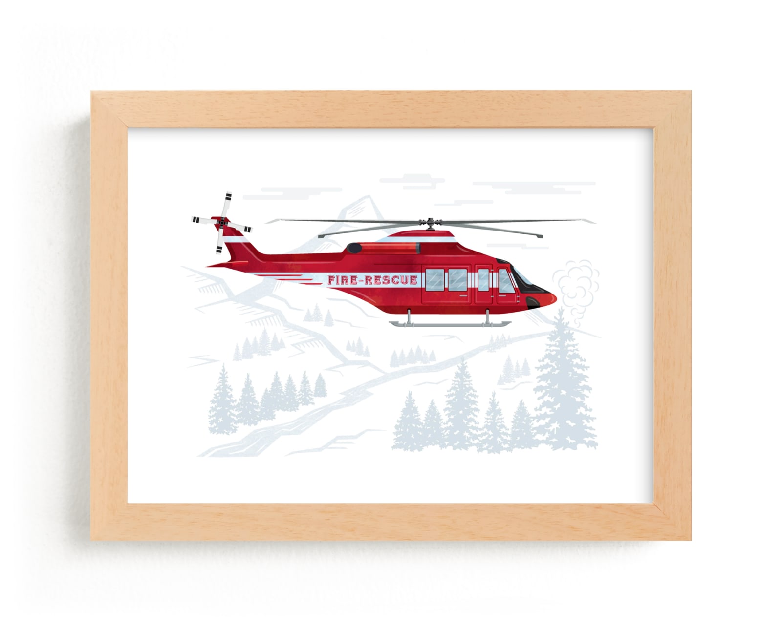 "Firefighter Helicopter" - Limited Edition Art Print by Paper Sun Studio in beautiful frame options and a variety of sizes.