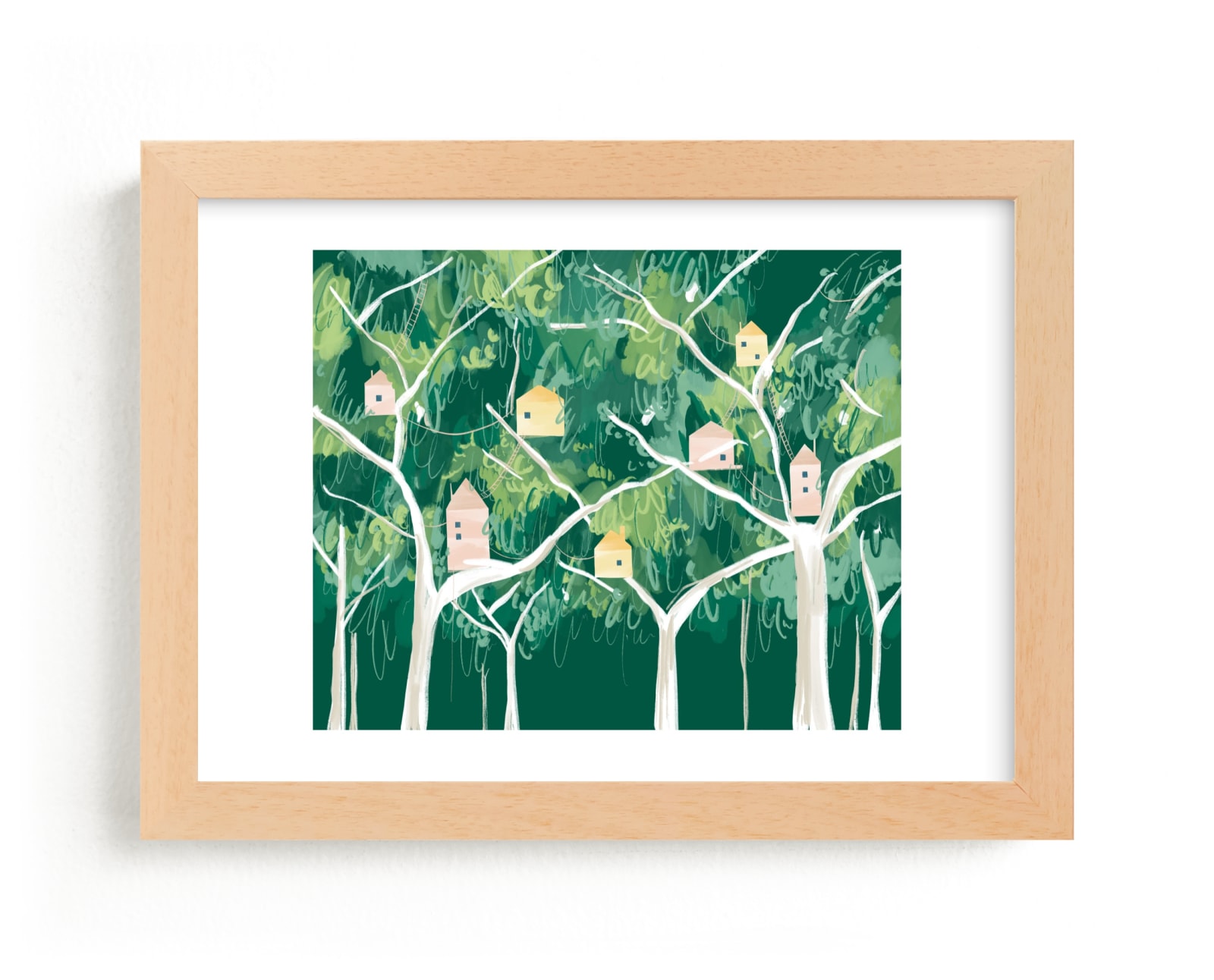 "Forest Village" - Limited Edition Art Print by Krissy Bengtson in beautiful frame options and a variety of sizes.