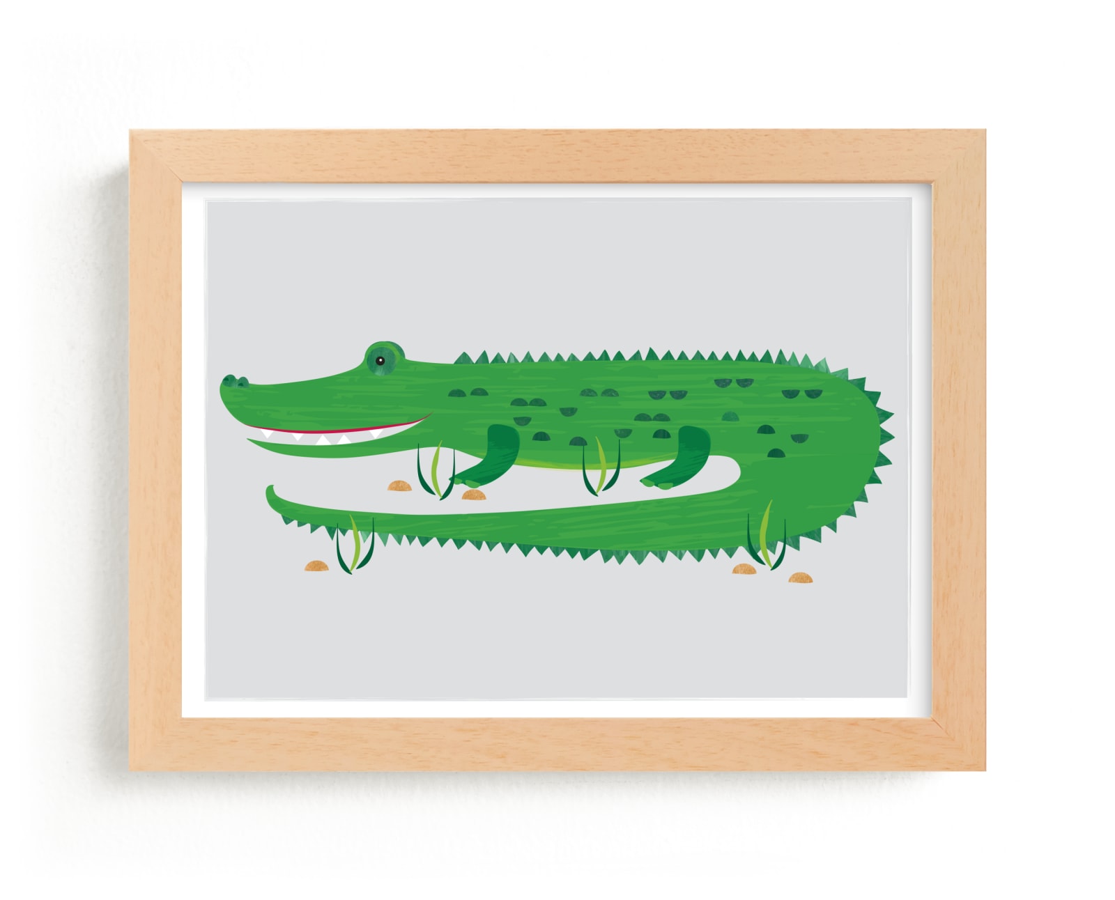 "The Happy Alligator" - Art Print by Rebecca Marchese in beautiful frame options and a variety of sizes.