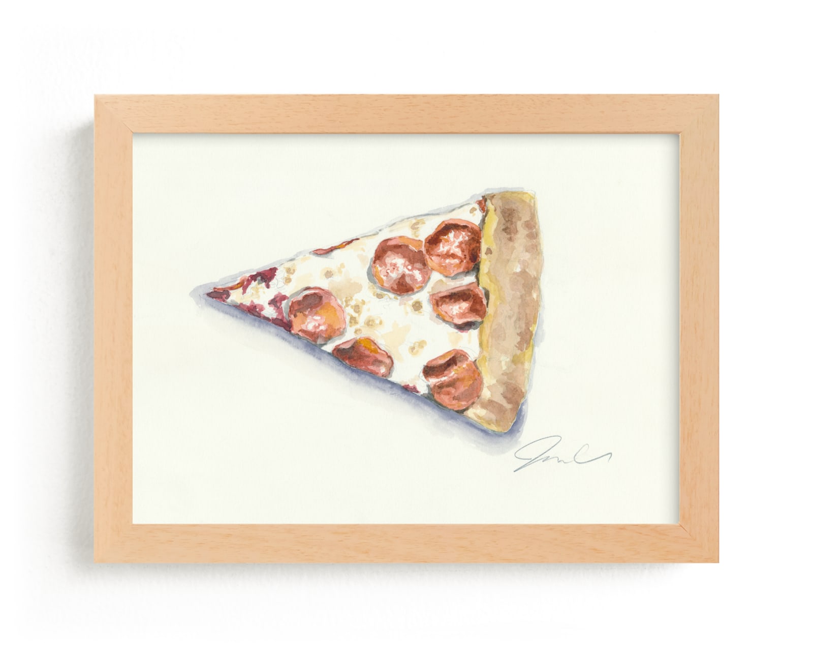 "Pepperoni Pizza" - Art Print by Jackie Graham in beautiful frame options and a variety of sizes.