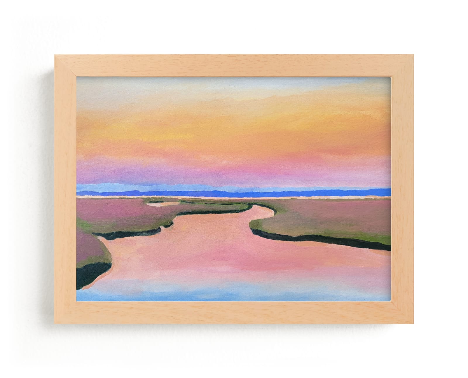"Pink Water" by claire whitehead in beautiful frame options and a variety of sizes.