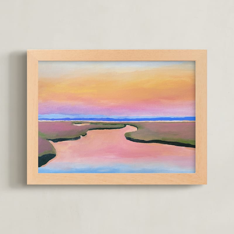 "Pink Water" by claire whitehead in beautiful frame options and a variety of sizes.