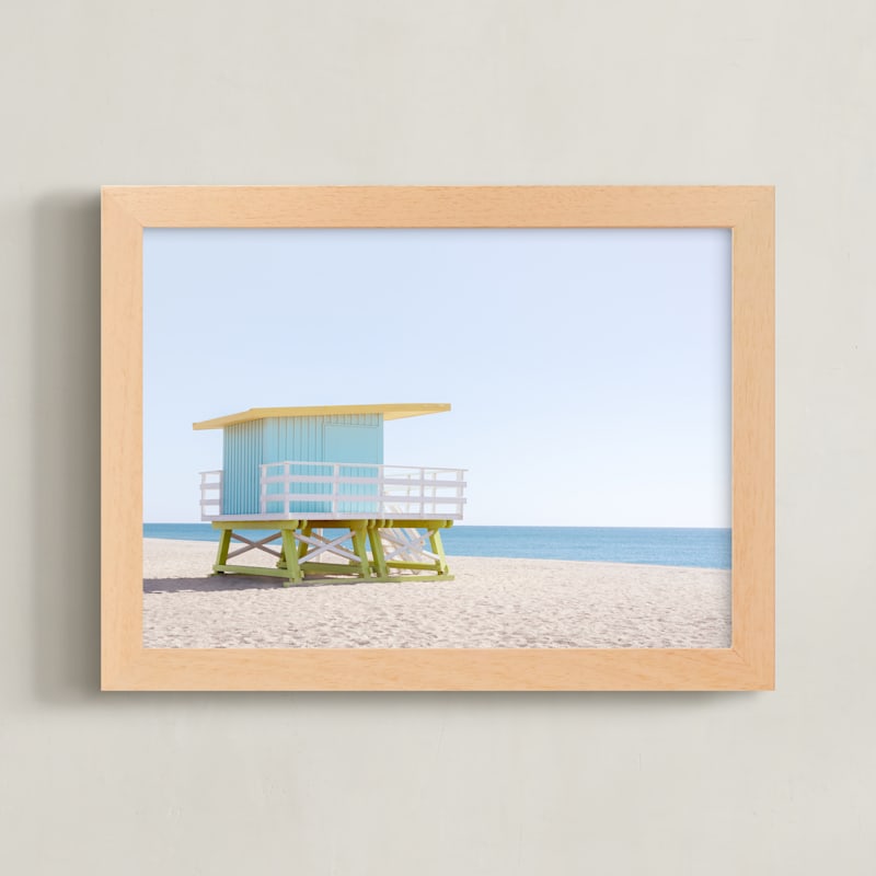 "Calm at the Beach" - Art Print in Sky by Paola Benenati - Framed