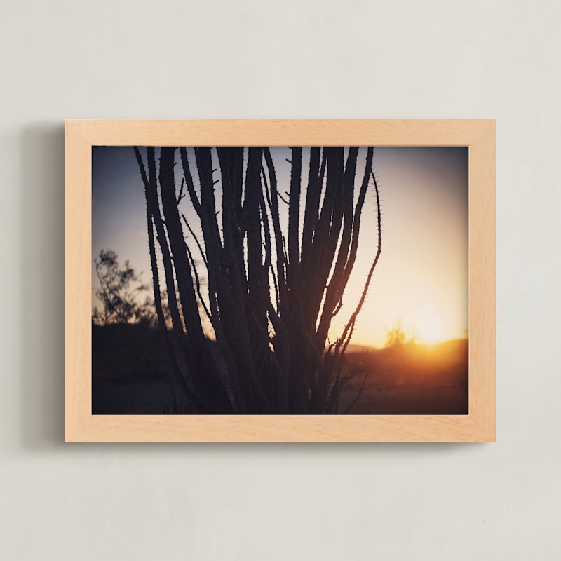 "Joshua Tree Sunrise 1" - Art Print in Golden Sunlight by Tibrina Hobson - Framed