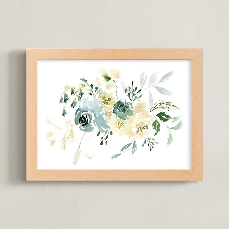 "Wilde" - Art Print in Verdigris by Leah Bisch - Framed