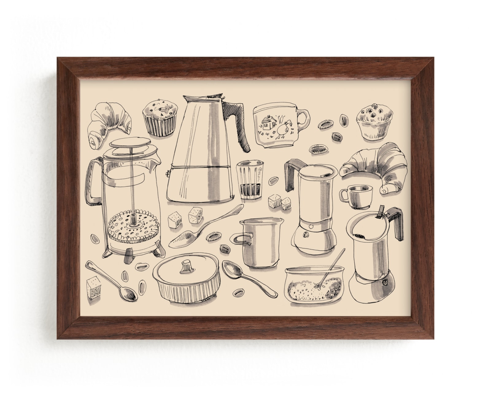 "Breakfast with Coffee" - Limited Edition Art Print by Catilustre in beautiful frame options and a variety of sizes.