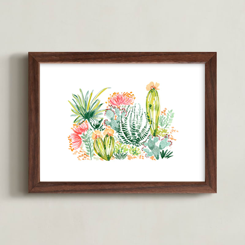 "Dreamy Desert" - Art Print in White by Sara Berrenson - Framed