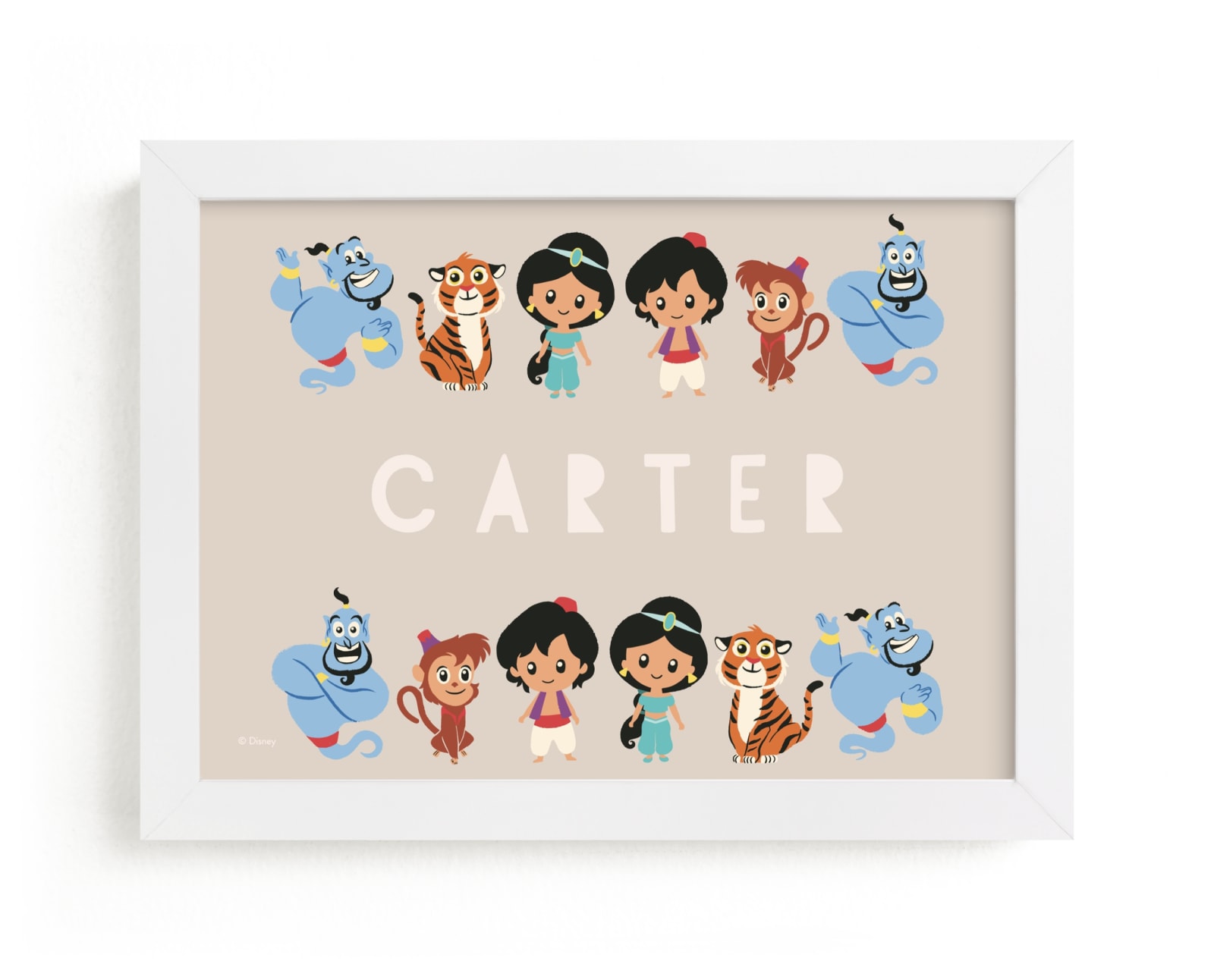 "Disney's Aladdin & Friends" - Disney Custom Open Edition Children's Art Print by Vivian Yiwing in beautiful frame options and a variety of sizes.