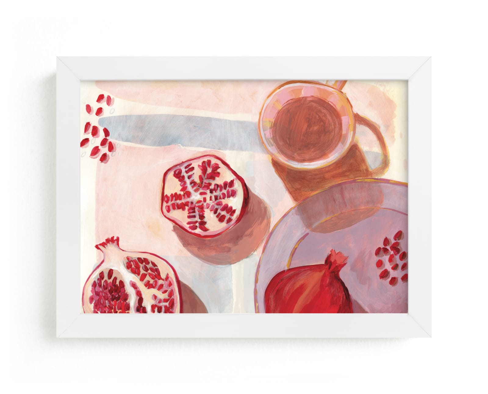 "Pomegranate Flatlay Study" - Limited Edition Art Print by Kinga Subject in beautiful frame options and a variety of sizes.