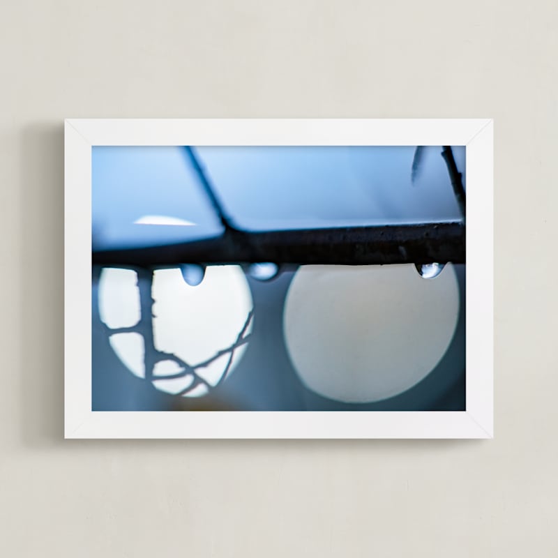 "Blue Hour Bokeh I" - Art Print in Blue Dusk by Lee Dunnie - Framed