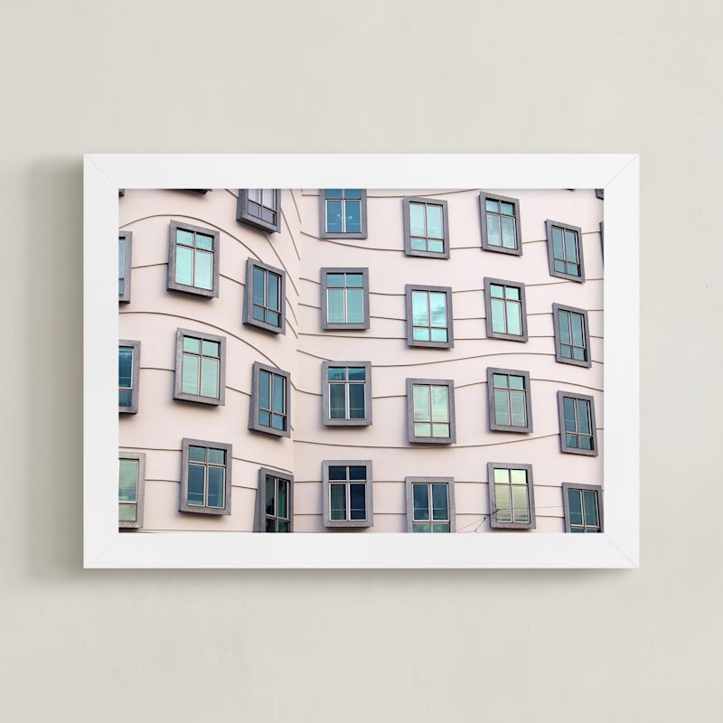 "Windows" - Art Print in Light Pink by Igor - Framed