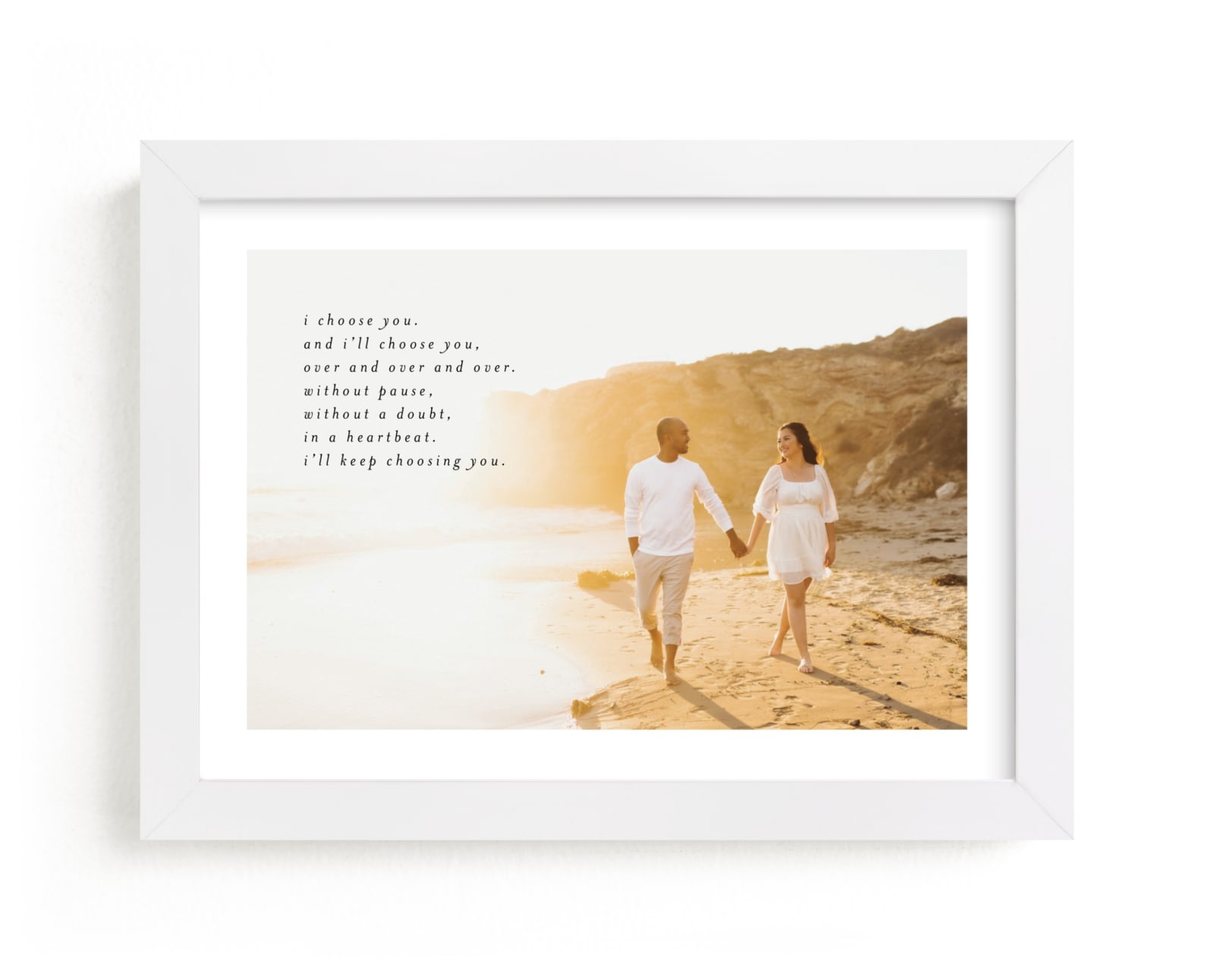 This is a white photo art by Phrosné Barwood called Minimalist Quote Keepsake.