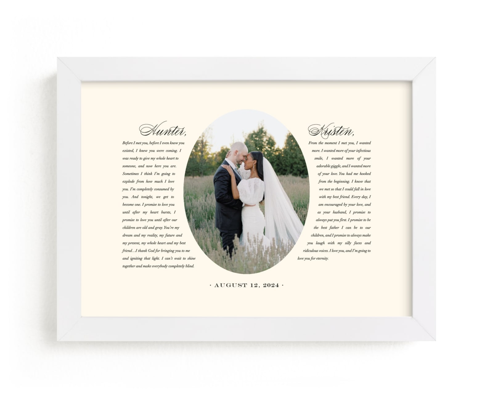 "Our Vows" - Custom Photo Art by Sarah Curry in beautiful frame options and a variety of sizes.