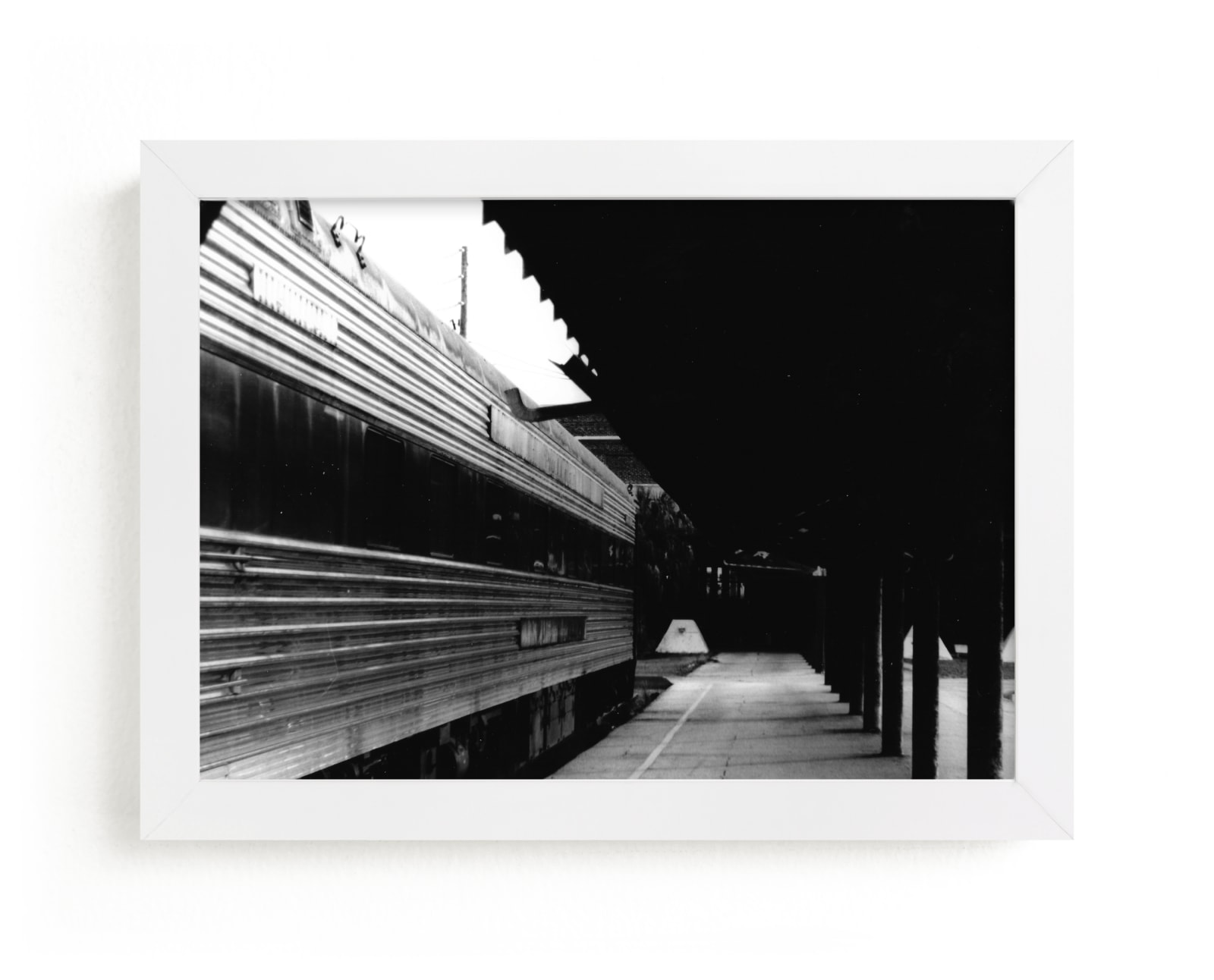 "Black and White Train Platform" - Limited Edition Art Print by Aquenne in beautiful frame options and a variety of sizes.
