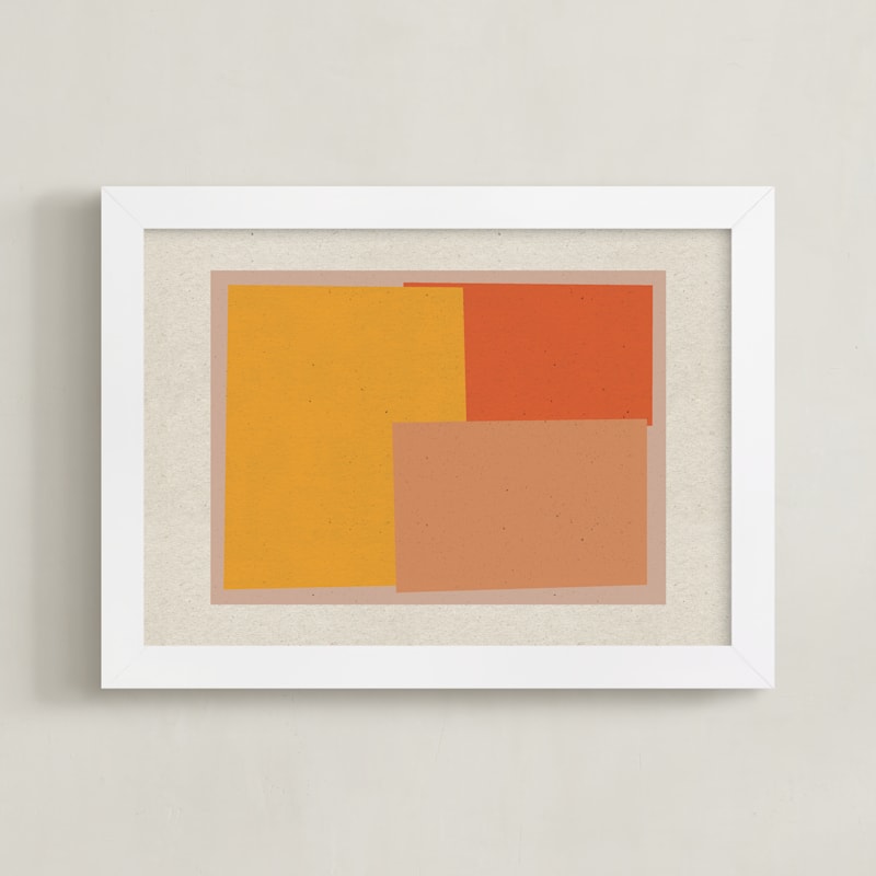 "Come And Stay With Me 1A" - Art Print in Albers Orange by Alain Castoriano - Framed