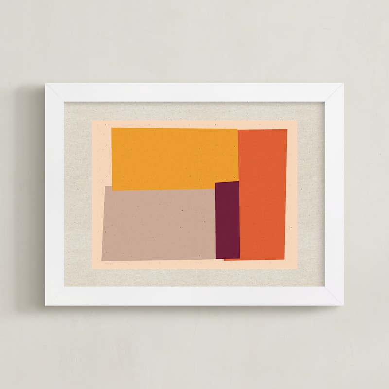 "Come And Stay With Me 2A" - Art Print in Albers Orange by Alain Castoriano - Framed