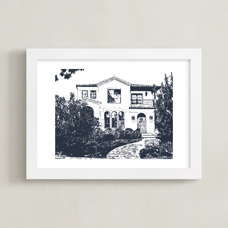 "House: White Border Custom Print" - Completely Custom House Portrait Art by Minted in beautiful frame options and a variety of sizes.