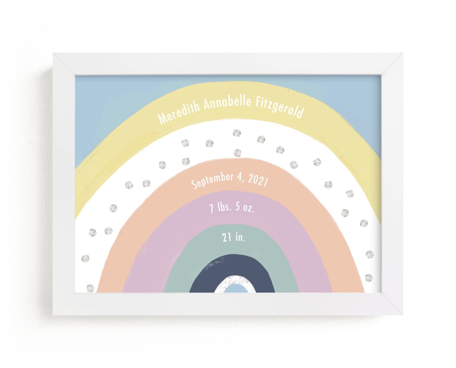 "Personalized Rainbow" - Custom Open Edition Children's Art Print by Lindsay Kelly Art in beautiful frame options and a variety of sizes.