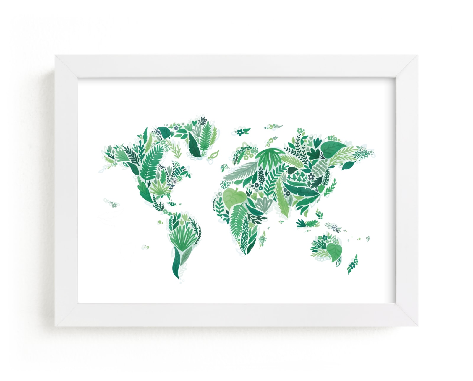 "Botanical World Map" - Limited Edition Art Print by Jessie Steury in beautiful frame options and a variety of sizes.