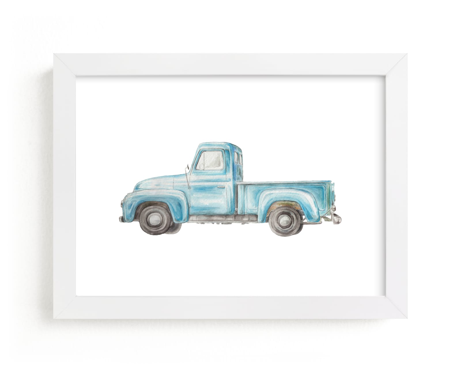 "Vintage Turquoise Pickup Truck" - Limited Edition Art Print by Lauren Rogoff in beautiful frame options and a variety of sizes.
