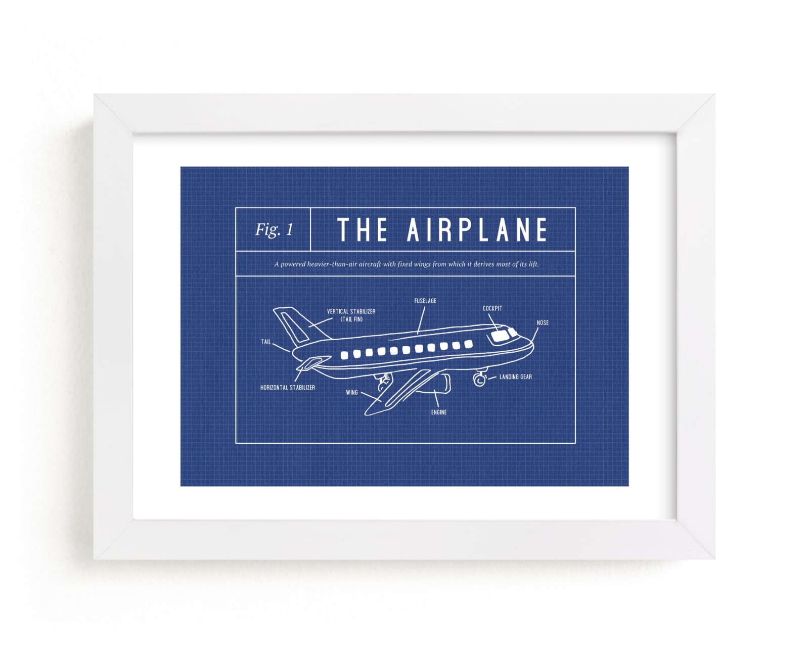 "Airplane Blueprint" - Limited Edition Art Print by Meggy Masters in beautiful frame options and a variety of sizes.
