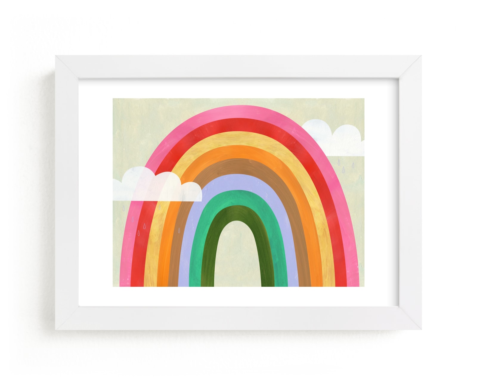 "Rainbow & Clouds" - Limited Edition Art Print by melanie mikecz in beautiful frame options and a variety of sizes.