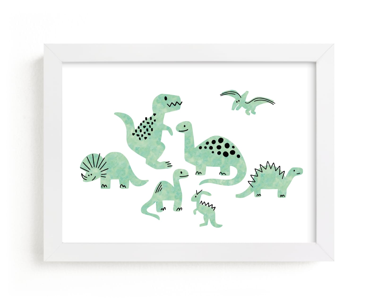 "Darling Dinos" - Limited Edition Art Print by Jessie Steury in beautiful frame options and a variety of sizes.