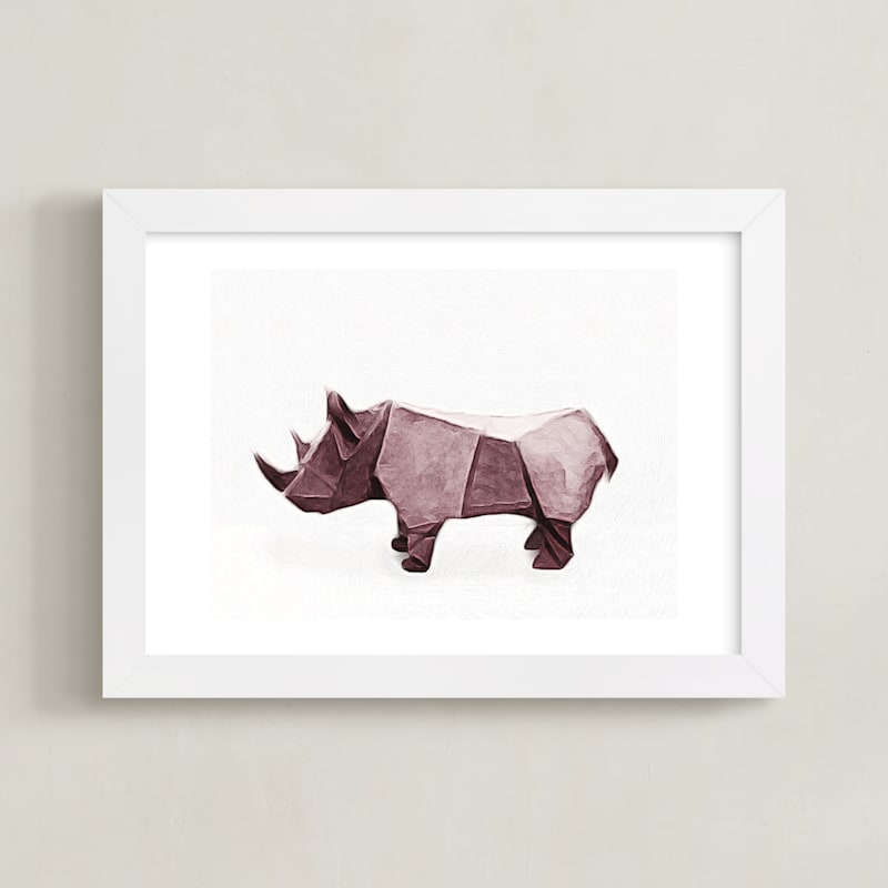 "Paper Animals: Rhinoceros" - Limited Edition Art Print by Maja Cunningham in beautiful frame options and a variety of sizes.