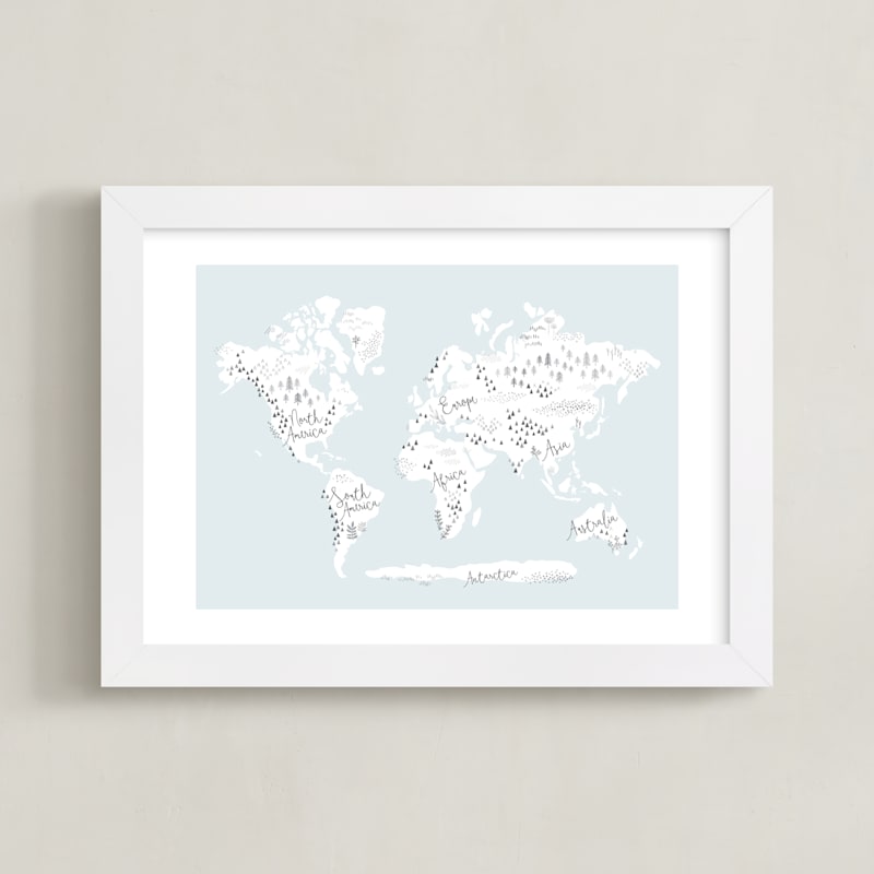 "Beautiful World Map" - Limited Edition Art Print by Jessie Steury in beautiful frame options and a variety of sizes.