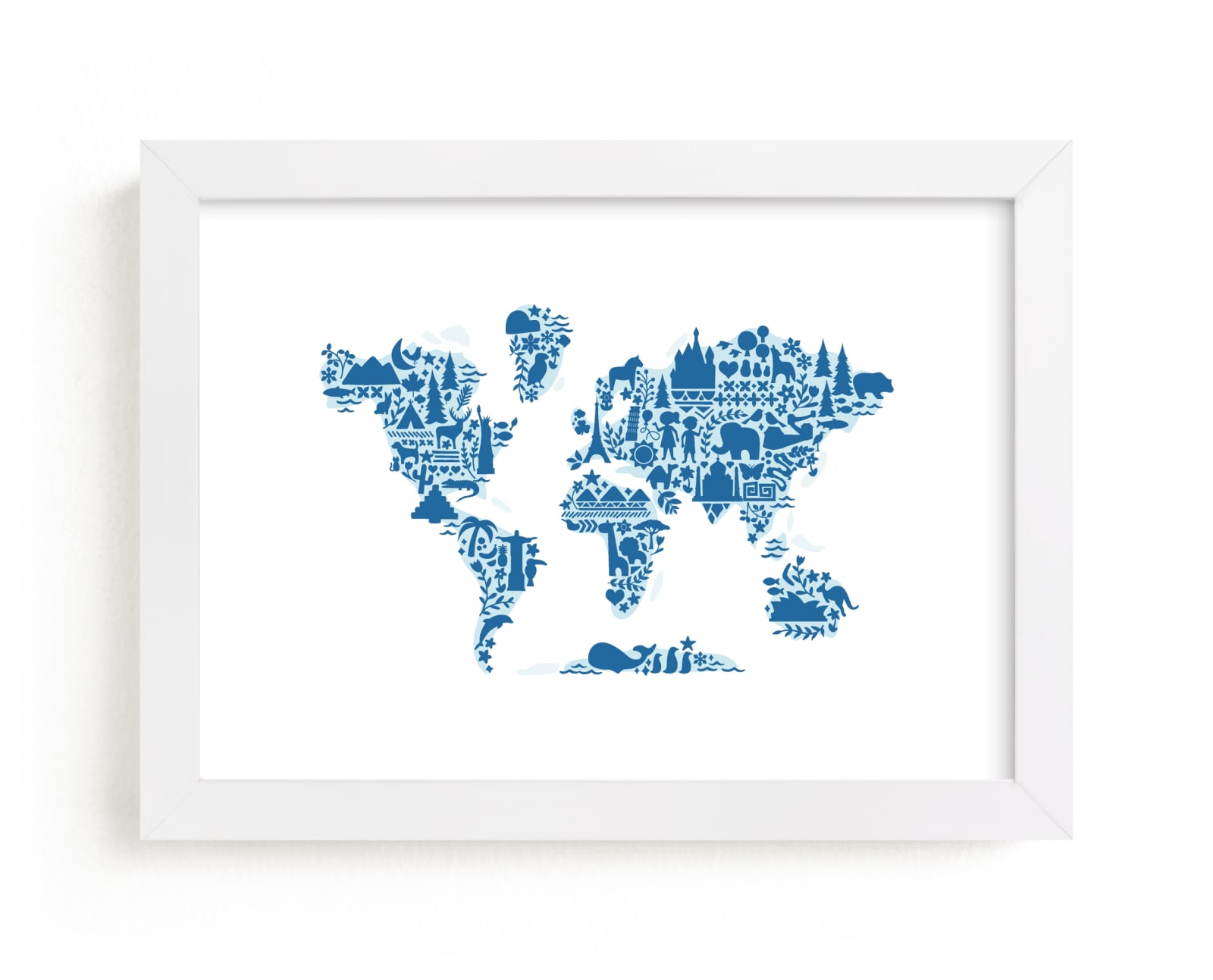 "Little Big World Map" by Jessie Steury in beautiful frame options and a variety of sizes.