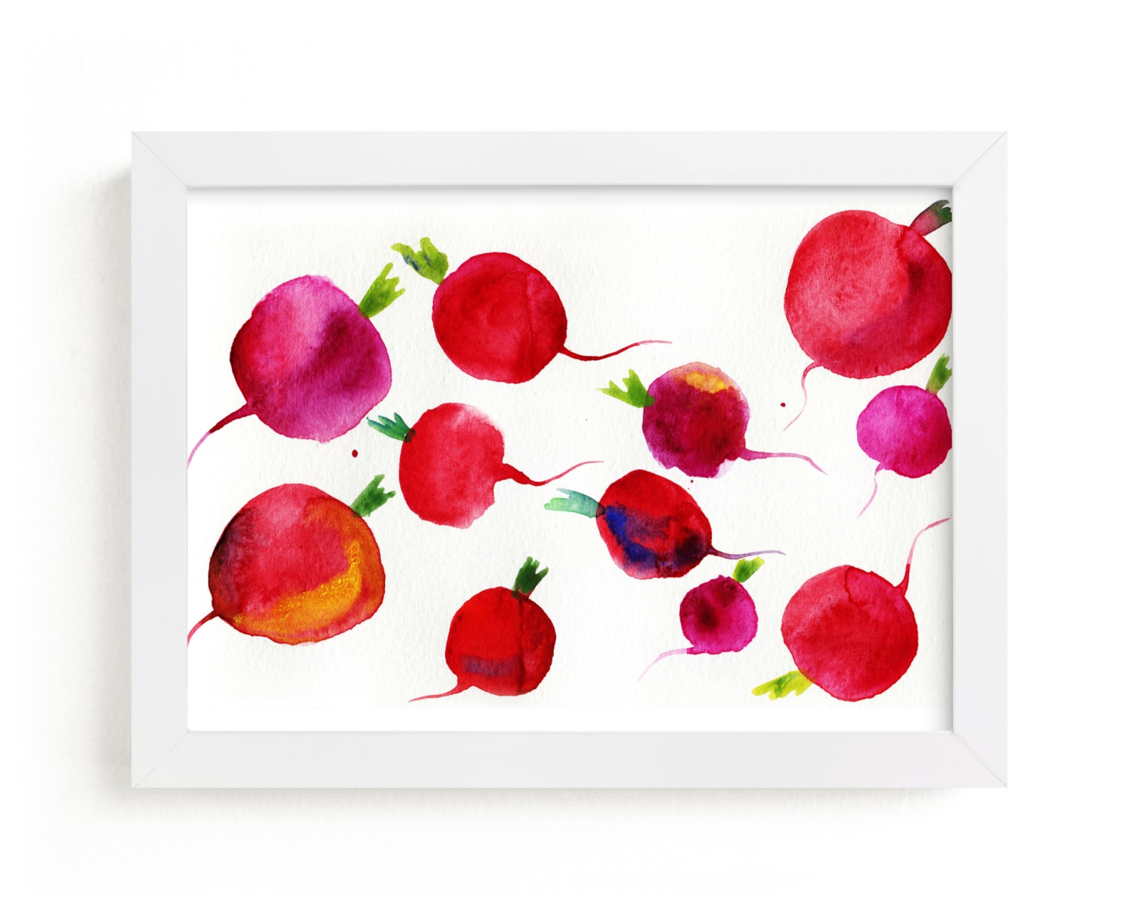 "Watercolor radish" - Art Print by Alexandra Dzh in beautiful frame options and a variety of sizes.