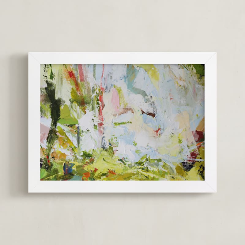 "Bright Morning" - Art Print in Green by Lisa Procter - Framed