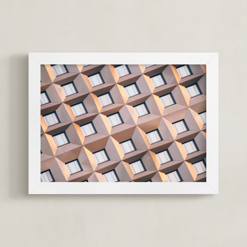 "Urban Palette - Muted Lines" - Art Print in nude by lulu and isabelle - Framed