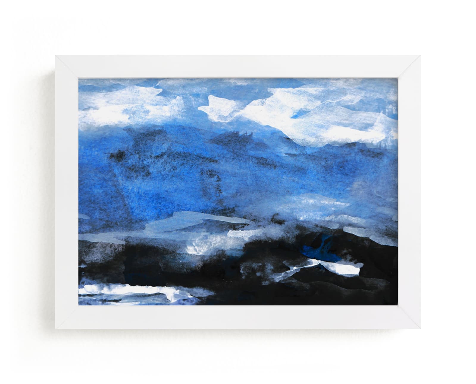 "Stormy Sea Abstract Painting" - Art Print by Melanie Biehle in beautiful frame options and a variety of sizes.