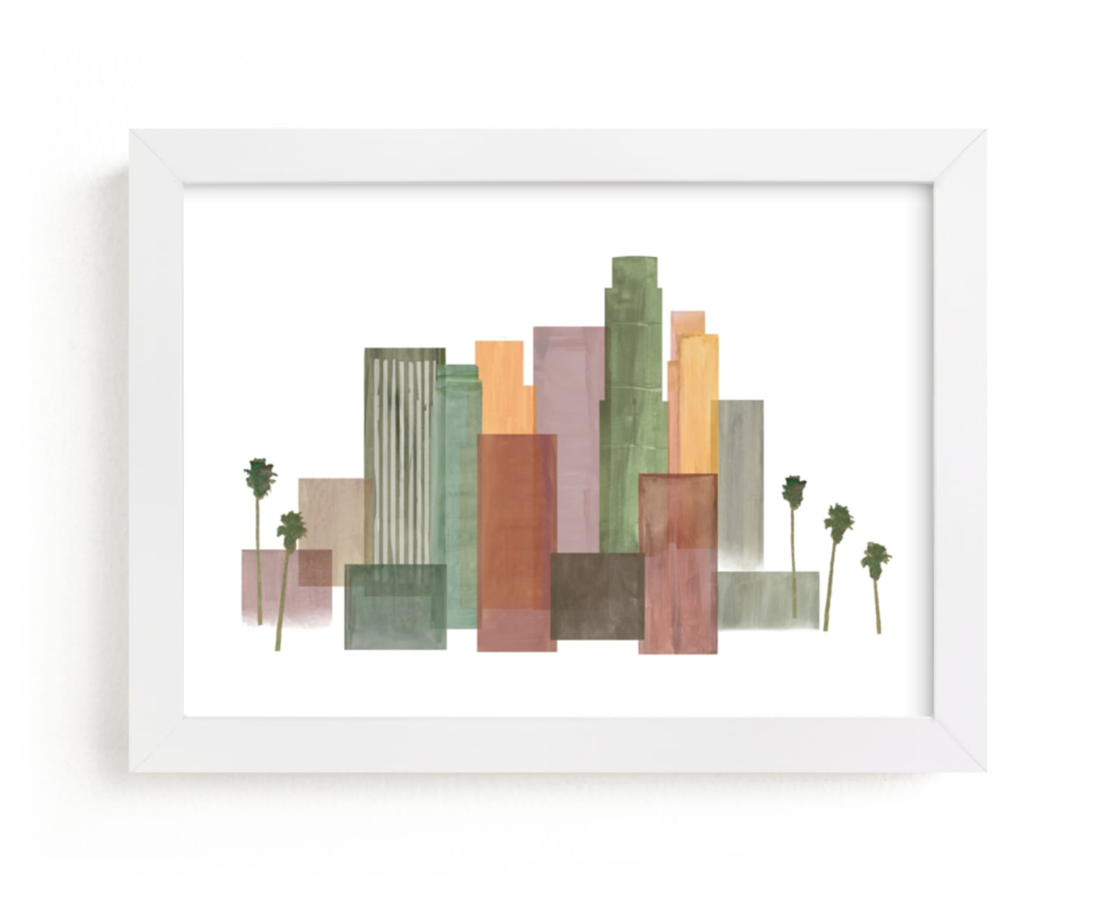 "Skyline Los Angeles" - Art Print by Katherine Moynagh in beautiful frame options and a variety of sizes.