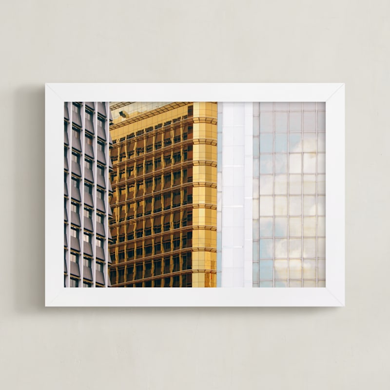 "Urban Palette - Black, Gold And Silver" - Art Print in tricolor by lulu and isabelle - Framed