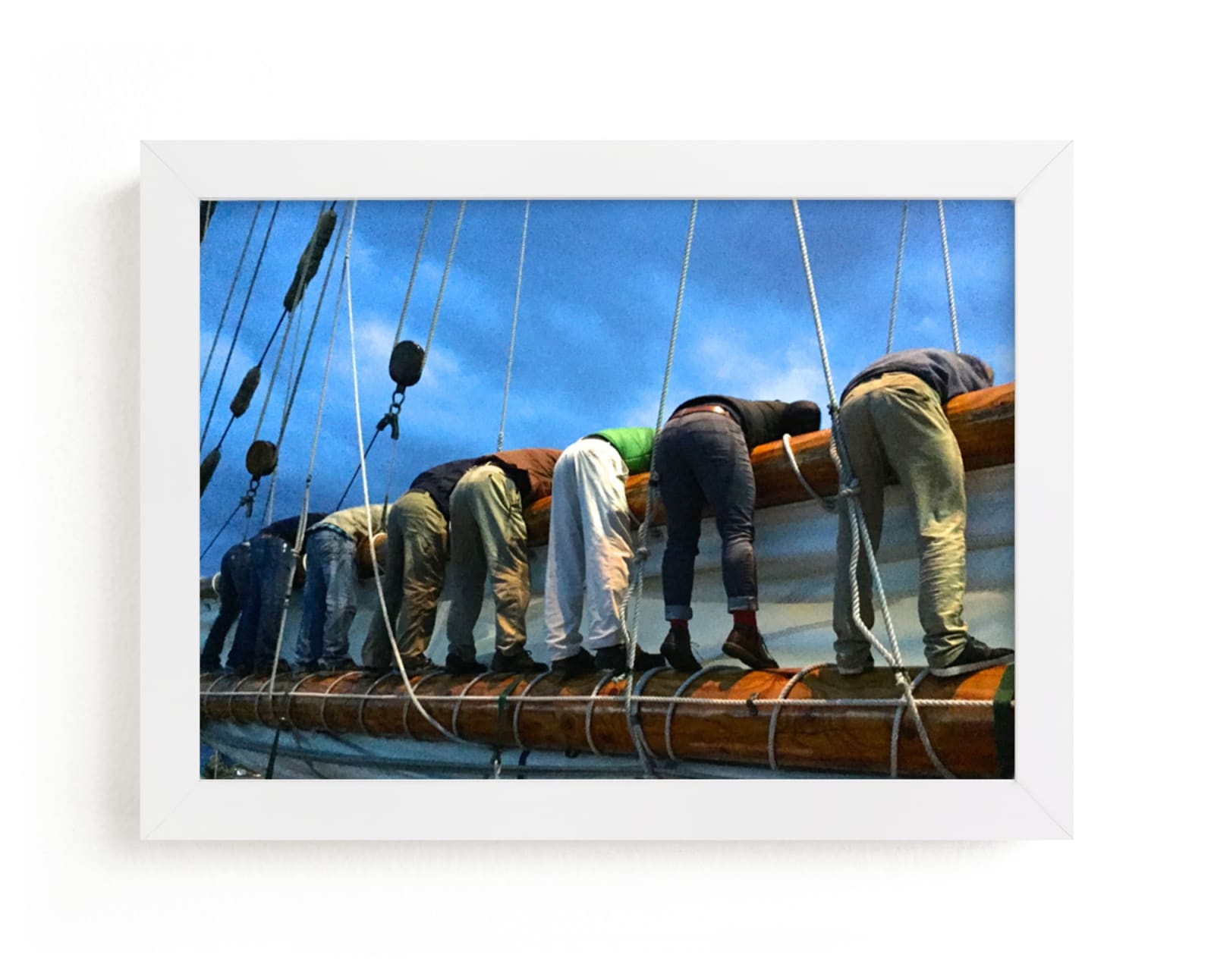 "Sailing Guys" - Art Print by Jan Kessel in beautiful frame options and a variety of sizes.