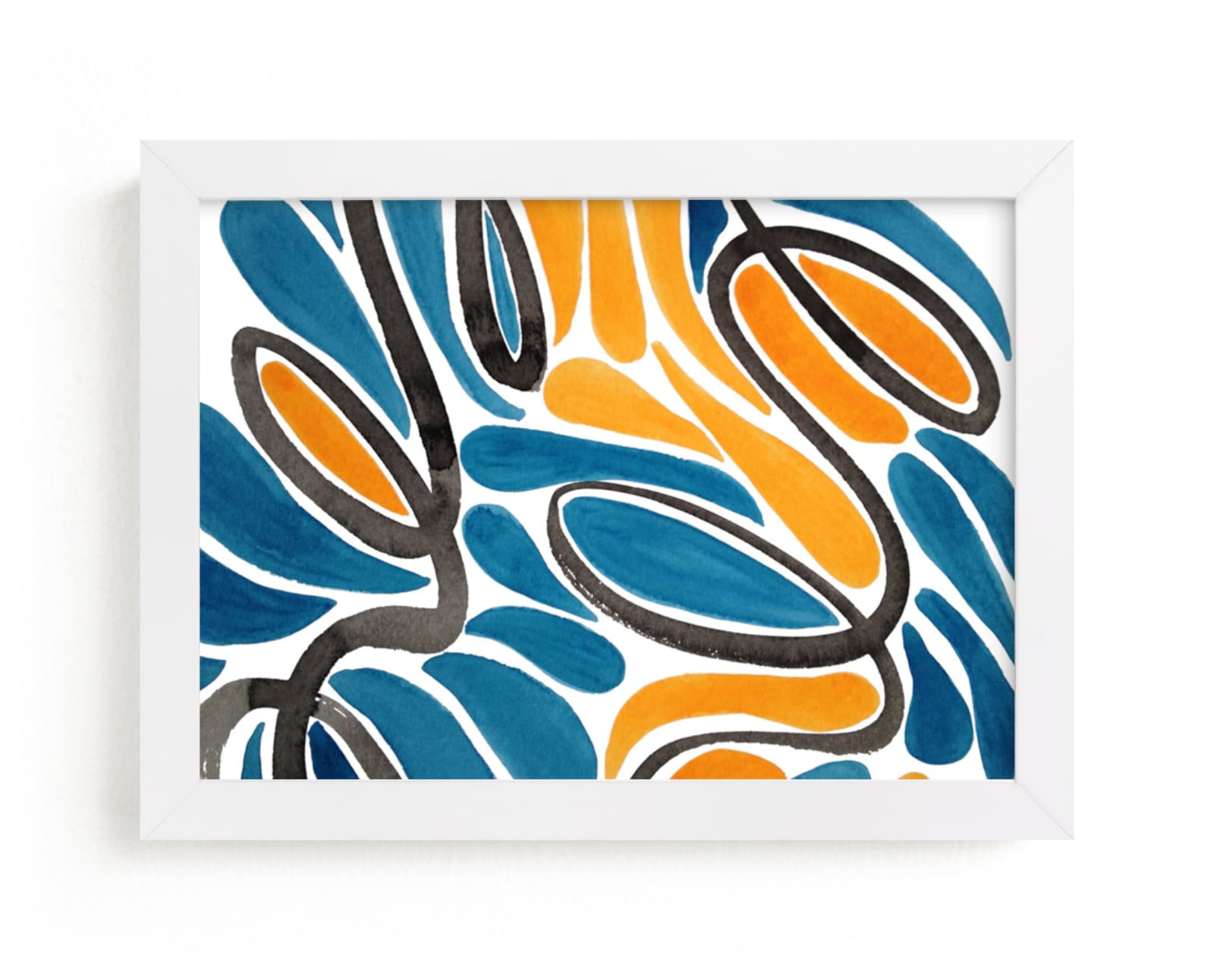"Swirling Teardrops Horizontal" - Art Print by Deborah Velasquez in beautiful frame options and a variety of sizes.