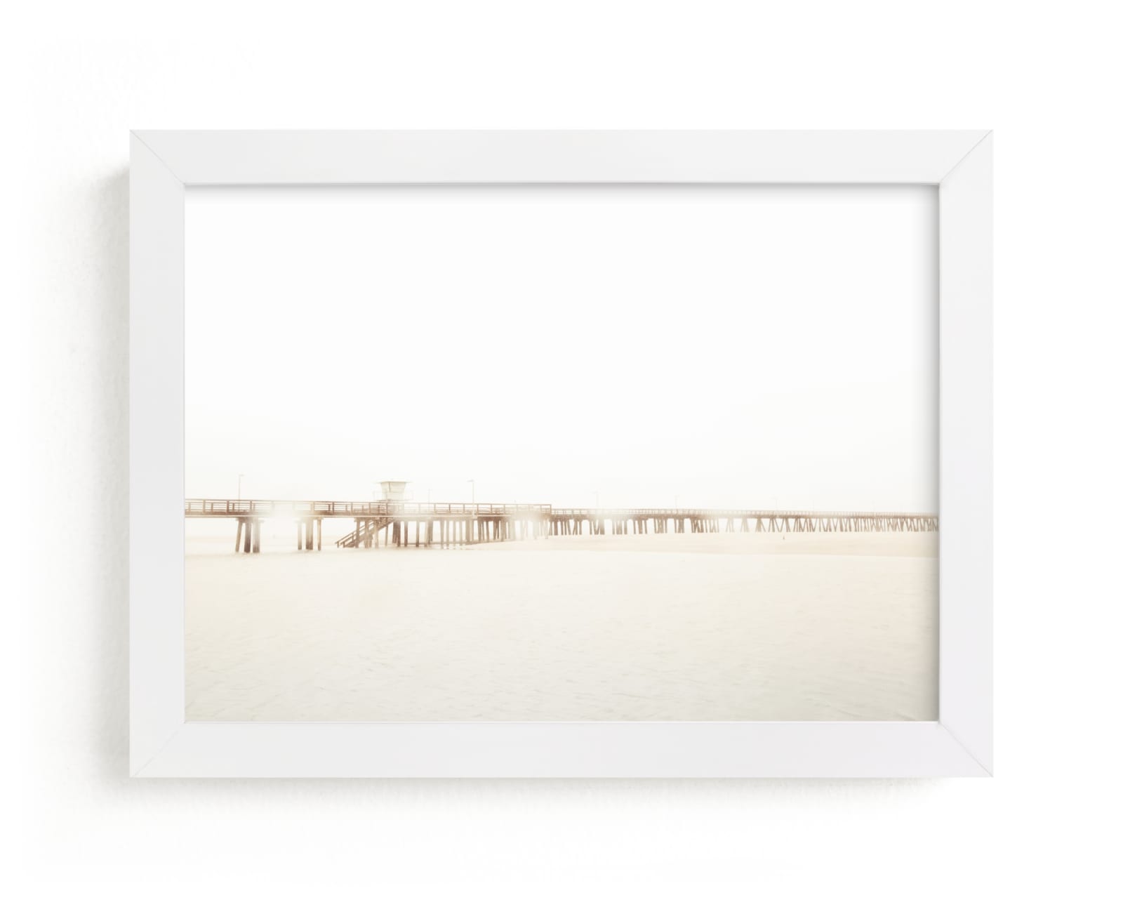 "Stormy Pier 2" - Art Print by Kamala Nahas in beautiful frame options and a variety of sizes.