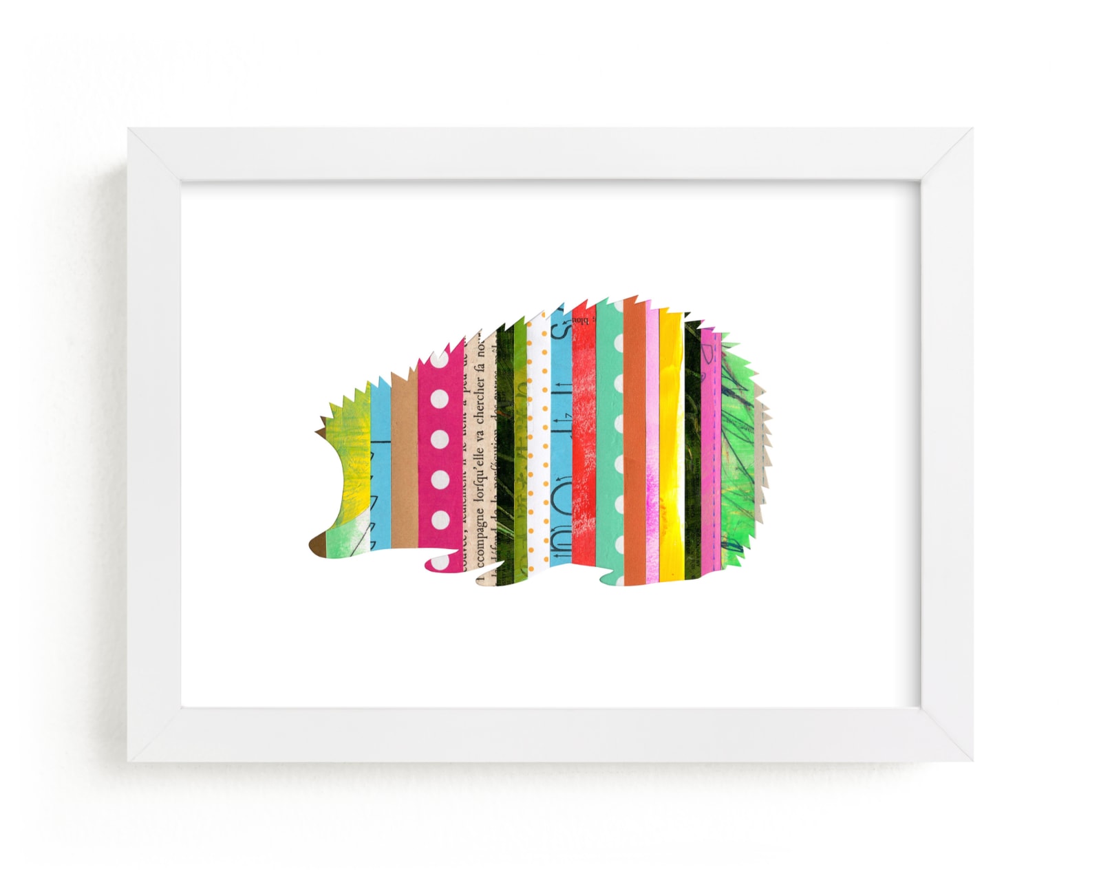 "Stripy Hedgehog" - Art Print by Shelley Kommers in beautiful frame options and a variety of sizes.