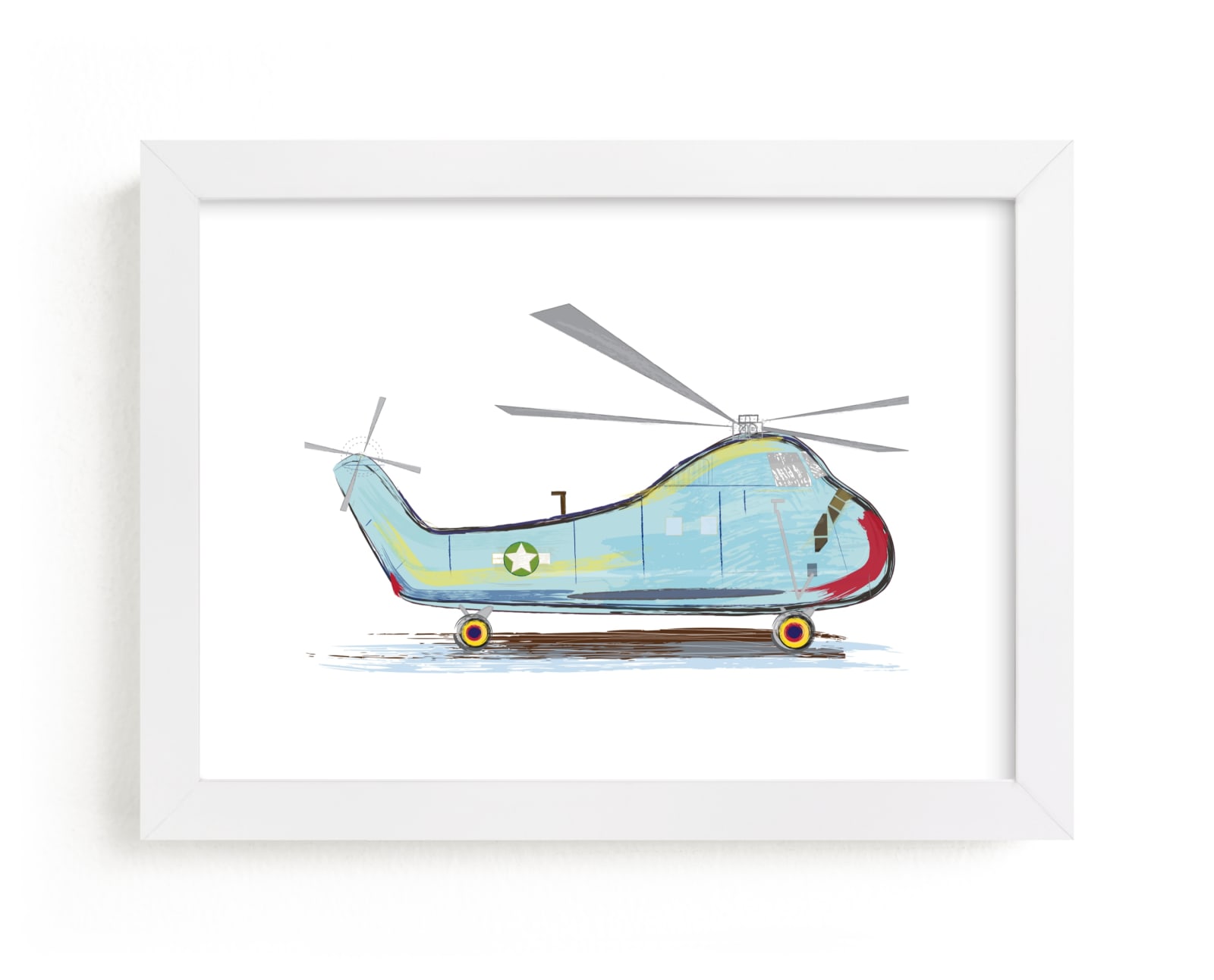 "Helicopter Aircraft" - Art Print by Rebecca Marchese in beautiful frame options and a variety of sizes.