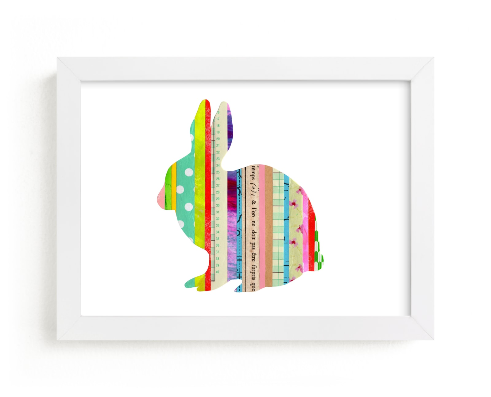 "Stripy Bunny" - Art Print by Shelley Kommers in beautiful frame options and a variety of sizes.