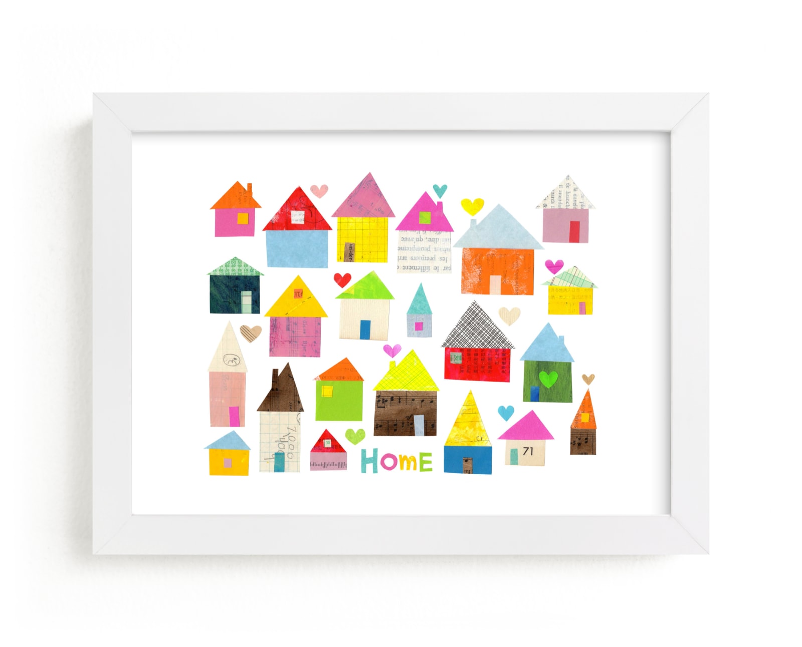 "Home + Hearts" - Art Print by Shelley Kommers in beautiful frame options and a variety of sizes.