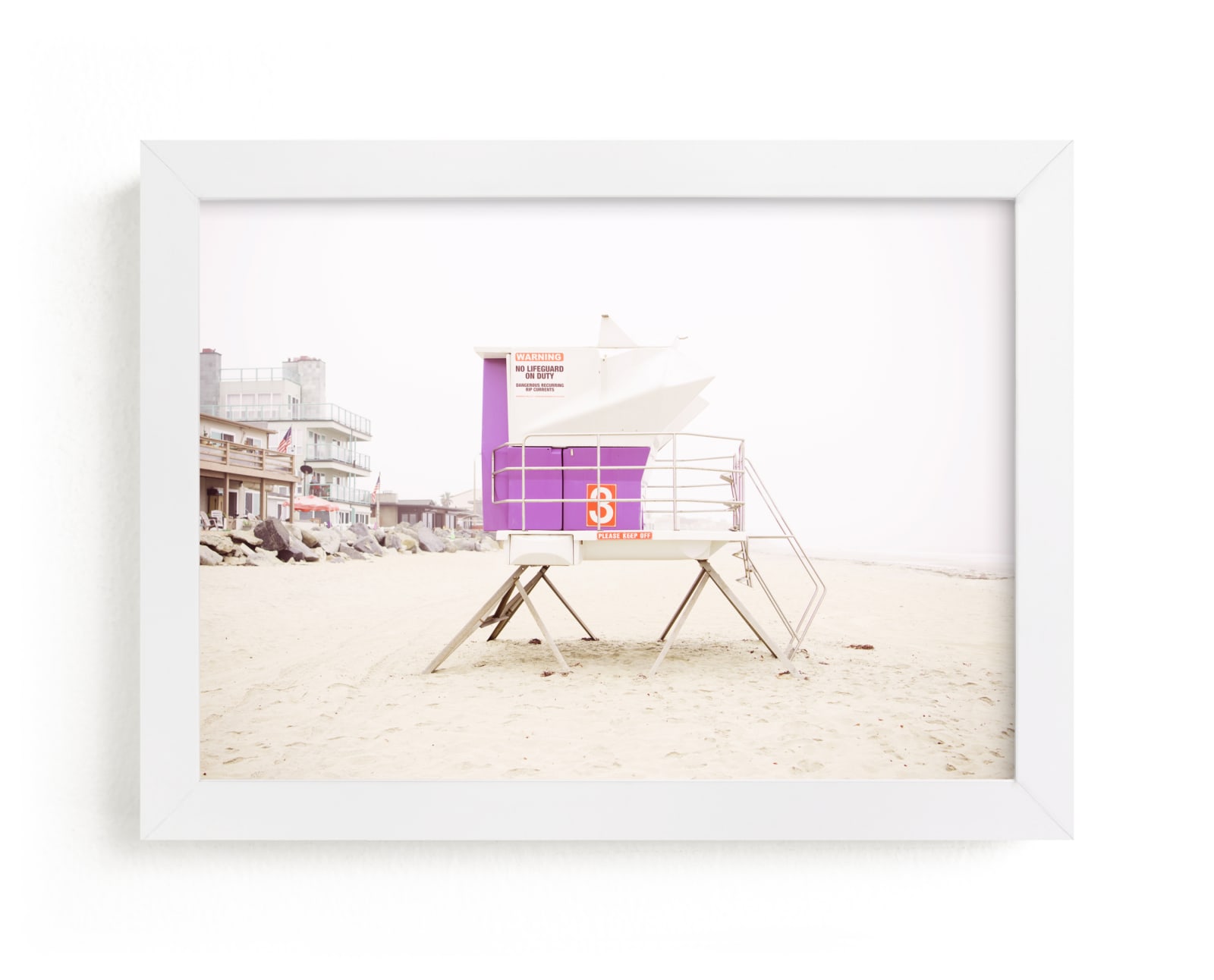 "Purple Beach Tower" - Art Print by Bree Madden in beautiful frame options and a variety of sizes.