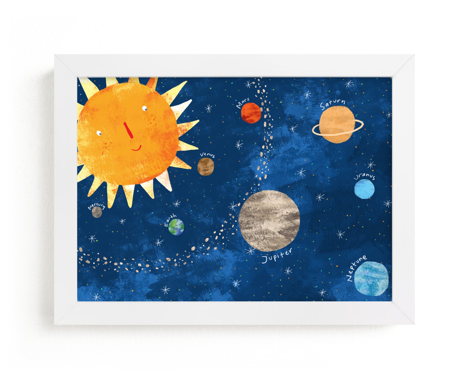 "Sun and Planets" - Art Print by Alf and Auguri in beautiful frame options and a variety of sizes.