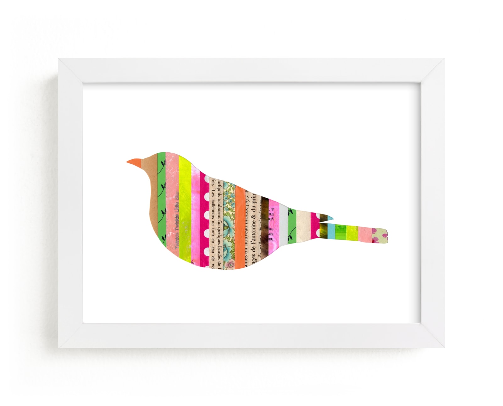 "Stripy Bird" - Art Print by Shelley Kommers in beautiful frame options and a variety of sizes.