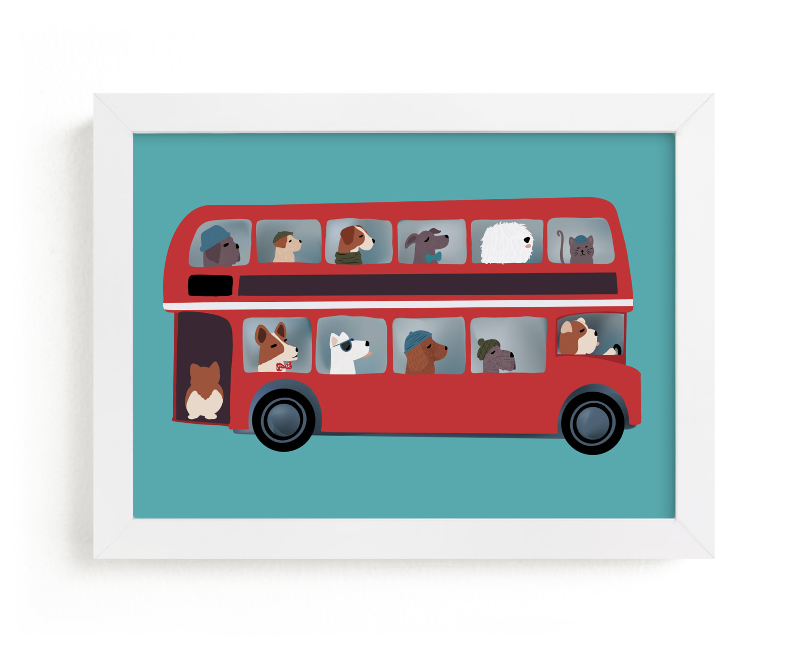 "London Travel Dogs" - Art Print by Jenna Holcomb in beautiful frame options and a variety of sizes.