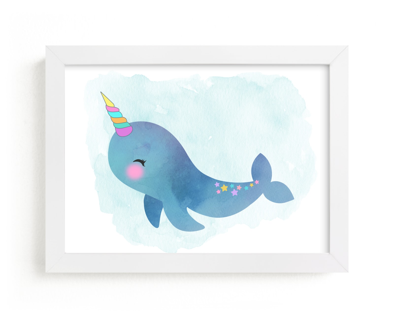 "Unicorn Narwhal" - Art Print by Kathy Par in beautiful frame options and a variety of sizes.