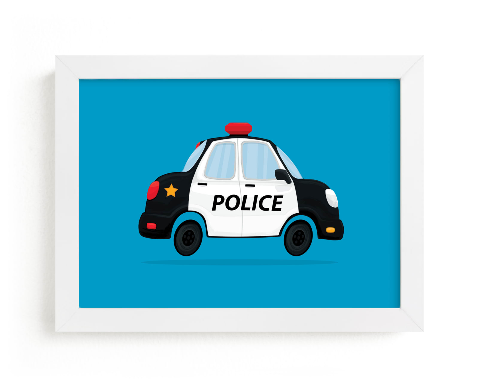 "Cute Police Car" - Art Print by Nathan Poland in beautiful frame options and a variety of sizes.